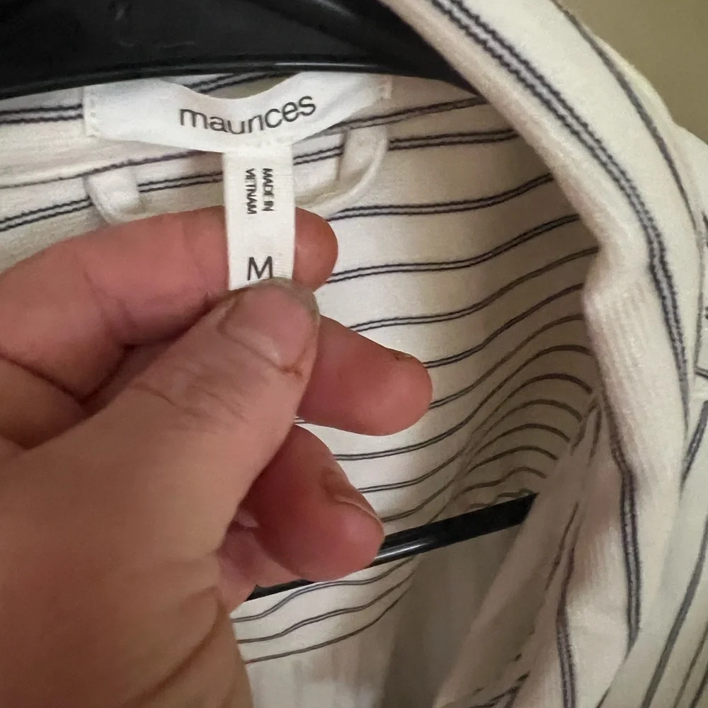 Maurices Black and White Striped Shirt